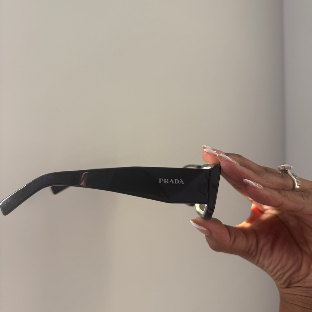 Prada Black Rectangular Sunglasses - Picture 4 of 10